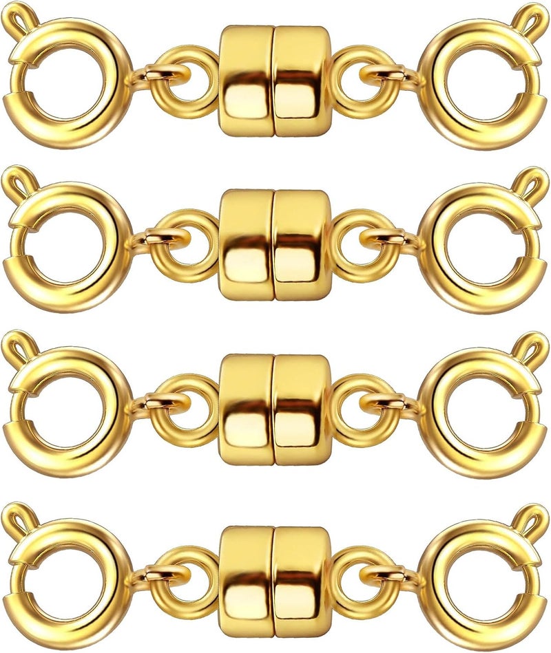 Qulltk Double Magnetic Necklace Clasps and Closures 14K Gold and Silver Bracelet Extender Jewelry Clasps Converters for DIY Jewelry Making - Image 1